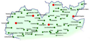 An image of a map of to show the area coverd by North Shropshire Plumbers