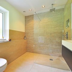 Image shows a walk in shower, a popular bathroom design in Shrewsbury, shropshire