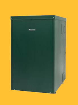 A Modern oil boiler for fitting outside.