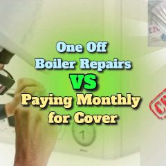 Featured image text: "One off boiler repairs vs paying monthly for a cover plan".